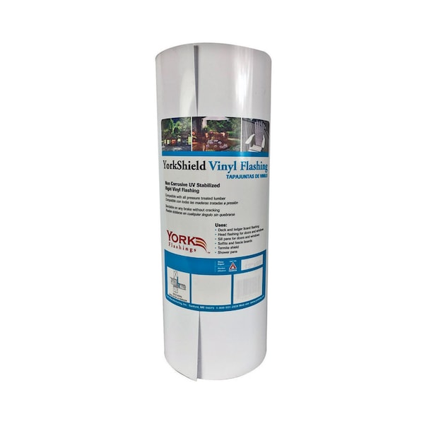 York 8 in. W X 600 in. L Vinyl Flashing White